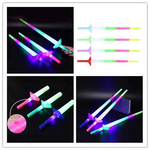 Bộ 4 Đoạn Thanh Đèn LED Phát Dạ Quang Nhiều Màu Có Thể Thu Gọn Tiện Dụng Cho Trẻ Em