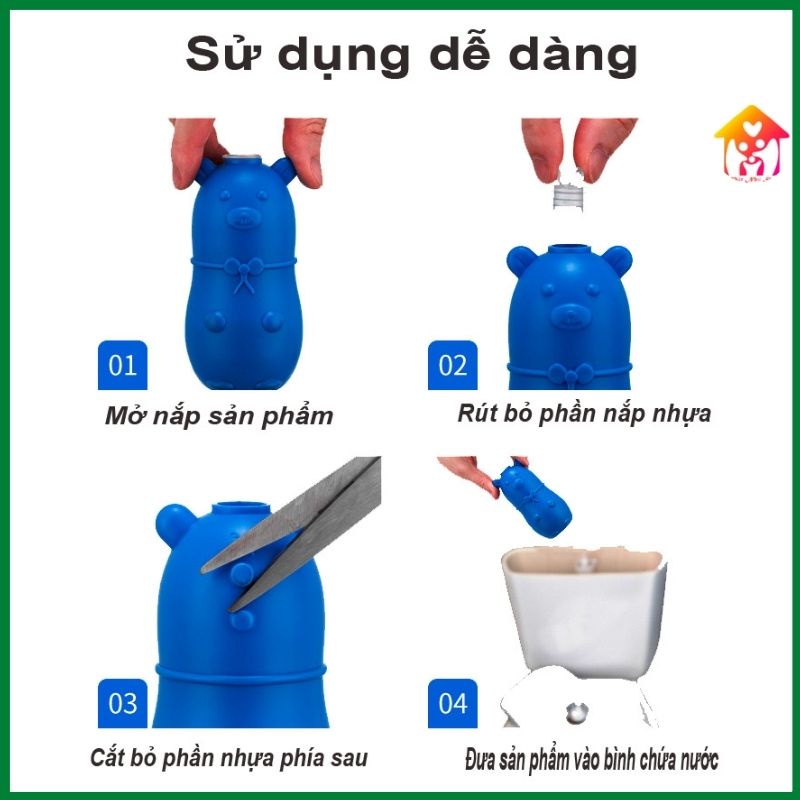 Nước tẩy rửa khử mùi bồn cầu toilet nhà vệ sinh Blue Bubble hương chanh tự nhiên