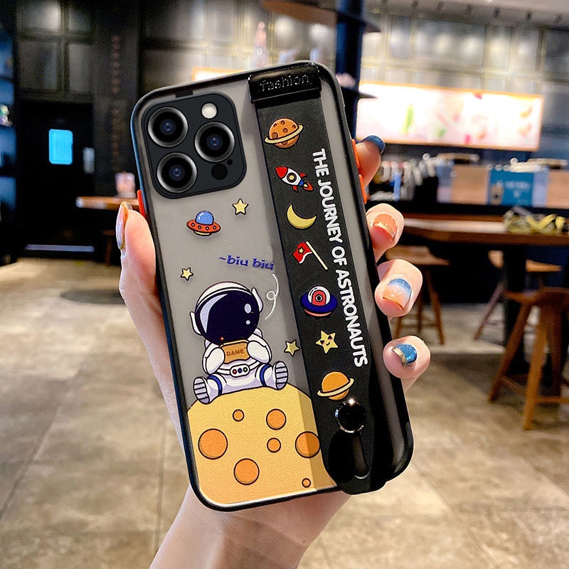 Ốp điện thoại cứng mềm có dây đeo cao su thích hợp cho Iphone 12 12promax 7 8+ SE X XS XR XSMAX 11 11pro 11promax Wdyh