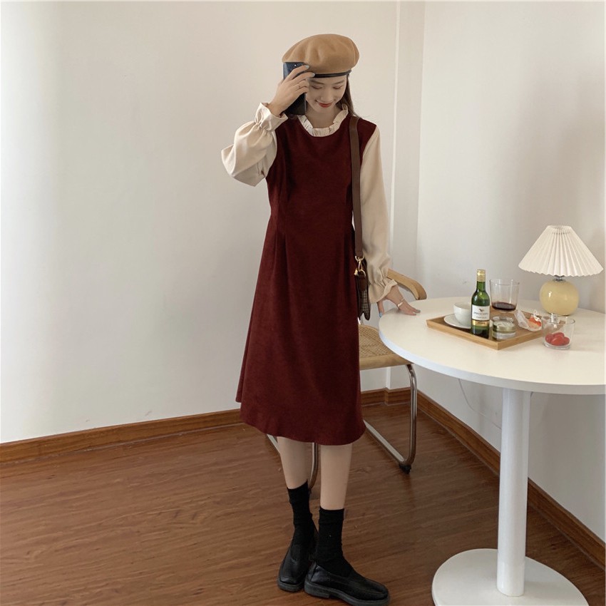 Váy Dài VINTAGE 🔥FREESHIP🔥 Đầm Nhung Dáng Xòe- Hàng CAO CẤP | BigBuy360 - bigbuy360.vn