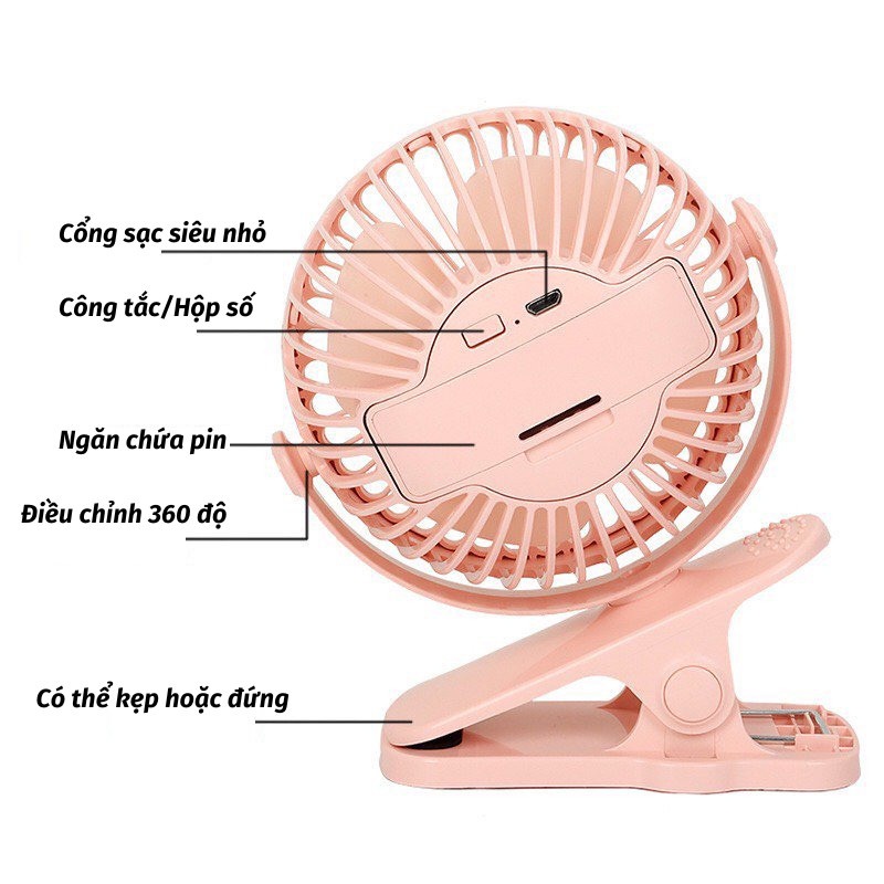 Quạt Mini Tích Điện Quạt Tích Điện Để Bàn Kẹp Bàn Chắc Chắn Cho Dân Văn Phòng Gia.dung.hoang.anh