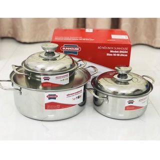 Bộ nồi inox sunhouse sh224