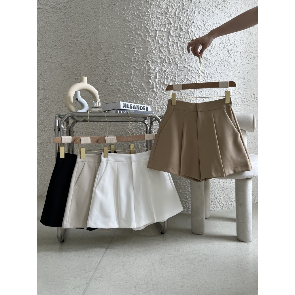 Quần short nữ 2 túi mổ xếp ly chất liệu Tây mịn cao cấp nhiều màu - Tyribee Clothing