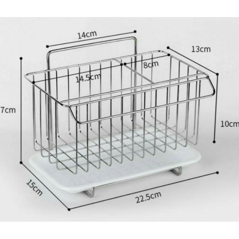 Kệ Giỏ Đựng Miếng Rửa Chén Tiện Dụng Dán Tường Bằng Miếng Dán Móc Đôi Bạc