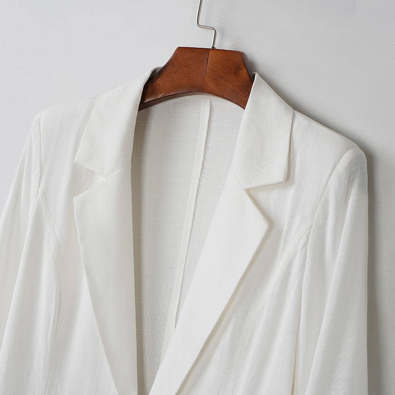 Áo Khoác Vest Vải Cotton Lụa Lạnh Mỏng Màu Trơn Dễ Phối Đồ Thời Trang Xuân Hè Nhật Bản Mới 2020 Cho Nữ