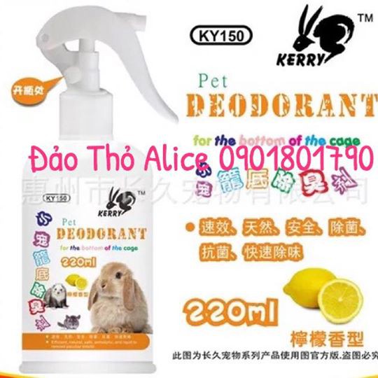 Chai xịt khử chuồng kerry cho thỏ, bọ ú, nhím