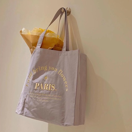 Túi Xách Đựng Hộp Cơm Trưa In Họa Tiết Paris Thời Trang Cho Nữ