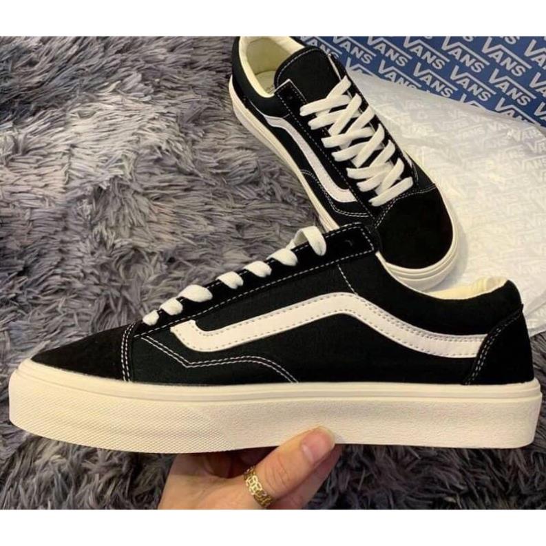 💕giày 3 miền💕 Giày 𝐕𝐀𝐍𝐒 Vaul đen sọc trắng chuẩn đẹp, 𝐕𝐀𝐍𝐒 Vaul Old Skool Đen Cực Hot 2021 🕣