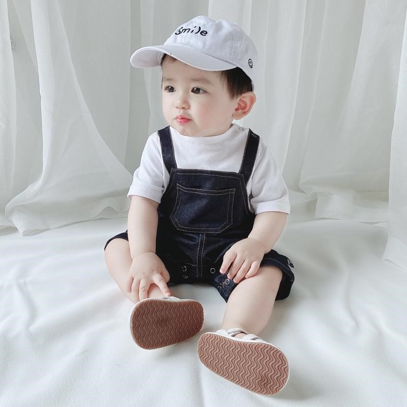 Bộ Áo Liền Quần Tay Ngắn Thời Trang Mùa Hè Phong Cách Hàn Quốc Dễ Thương Cho Bé Trai