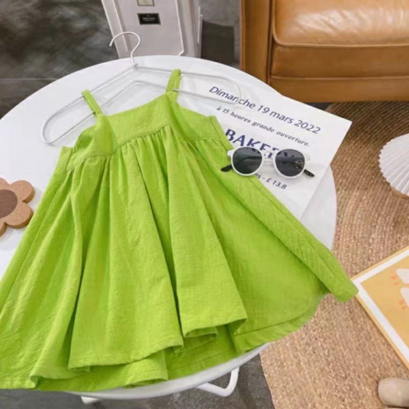 Váy 2 dây trẻ em mùa hè đi biển mẹ và bé màu xanh trắng từ 9kg đến 55kg size bự