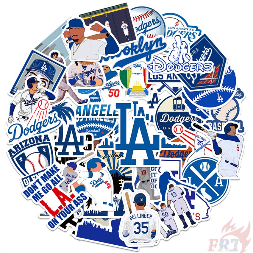 MLB Bộ 50 Miếng Dán Họa Tiết Los Angeles Dodgers Series 02 - Major League Độc Đáo Trang Trí Vali Laptop