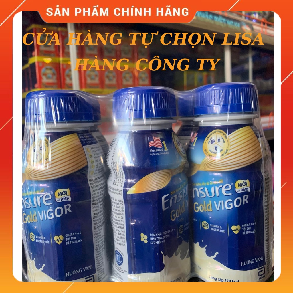 [HÀNG CÔNG TY]Lốc 6 chai sữa nước ensure Gold Vigor 237ml