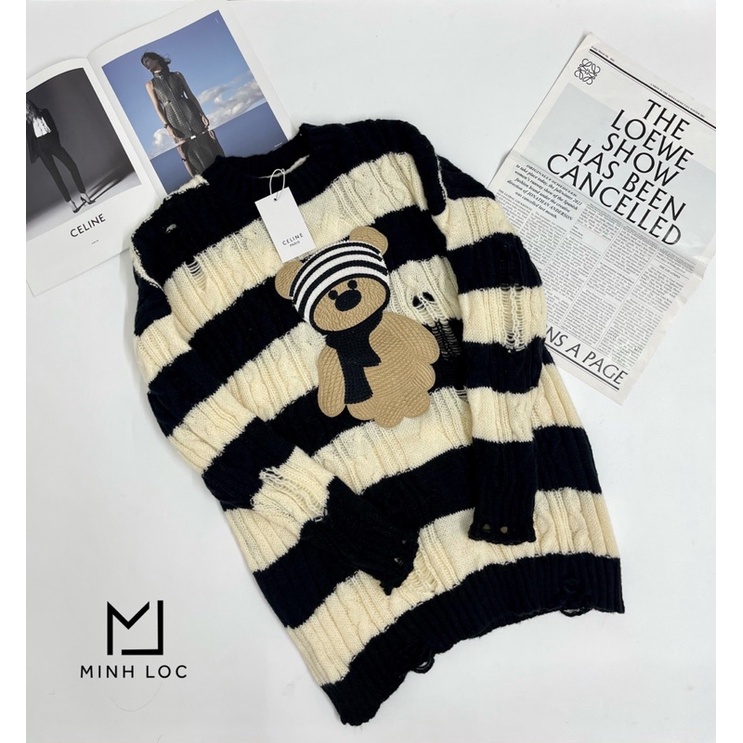 Áo Gấu Len Rách Hot Hit