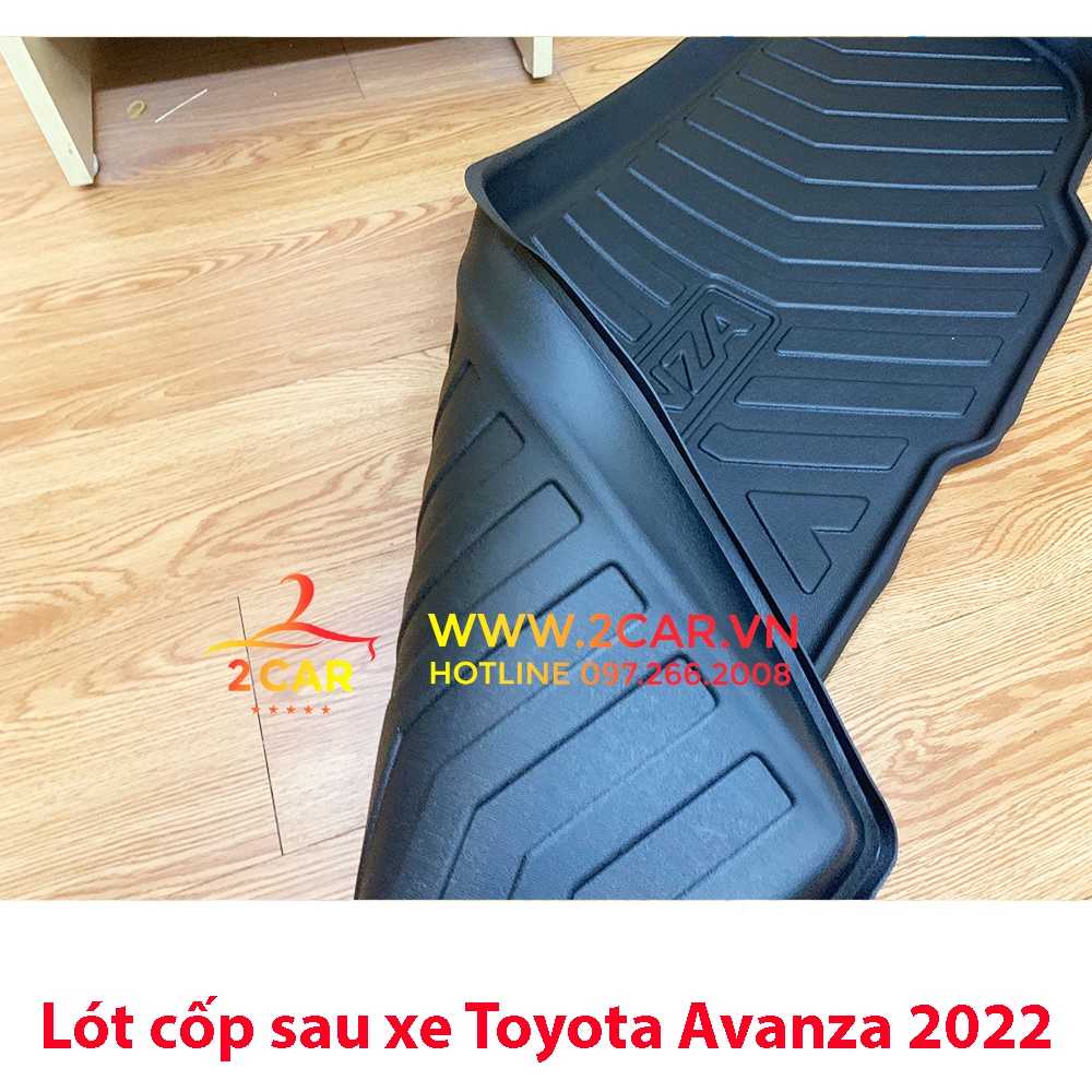 Lót cốp sau xe Toyota AVANZA 2022 2023 2024 chất liệu nhựa dẻo không mùi, không thấm nước LCN-TO002