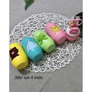 bấm móng tay set 4 chi tiết hộp bấm móng tay an toàn cho bé cao cấp không gỉ