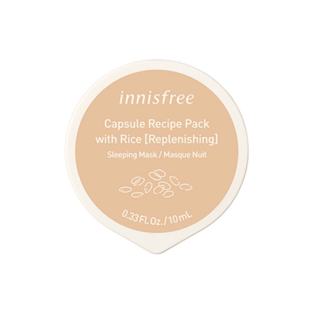 Mặt Nạ Ngủ Chiết Xuất Gạo Innisfree Capsule Recipe Pack – Rice