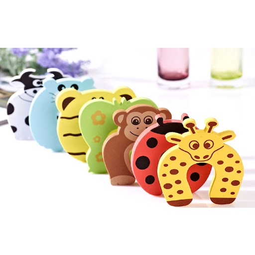 Miếng Xốp Cài CHẶN CỬA HÌNH THÚ Đáng Yêu Chống Kẹp/Kẹt Tay Bé - Chống Va Đập Cửa Sập, Chặn Gió