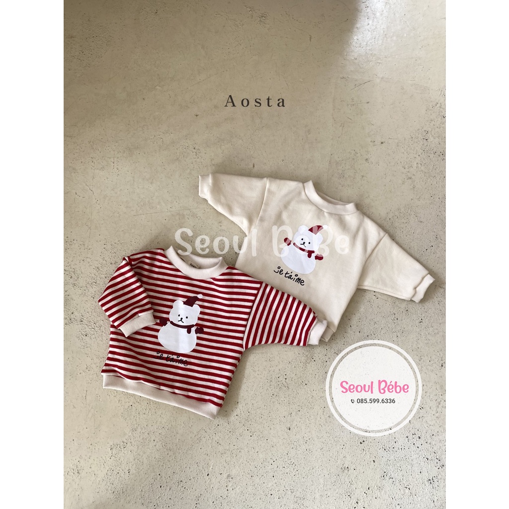 Áo nỉ Aosta Snow Bear T cho bé made in Korea