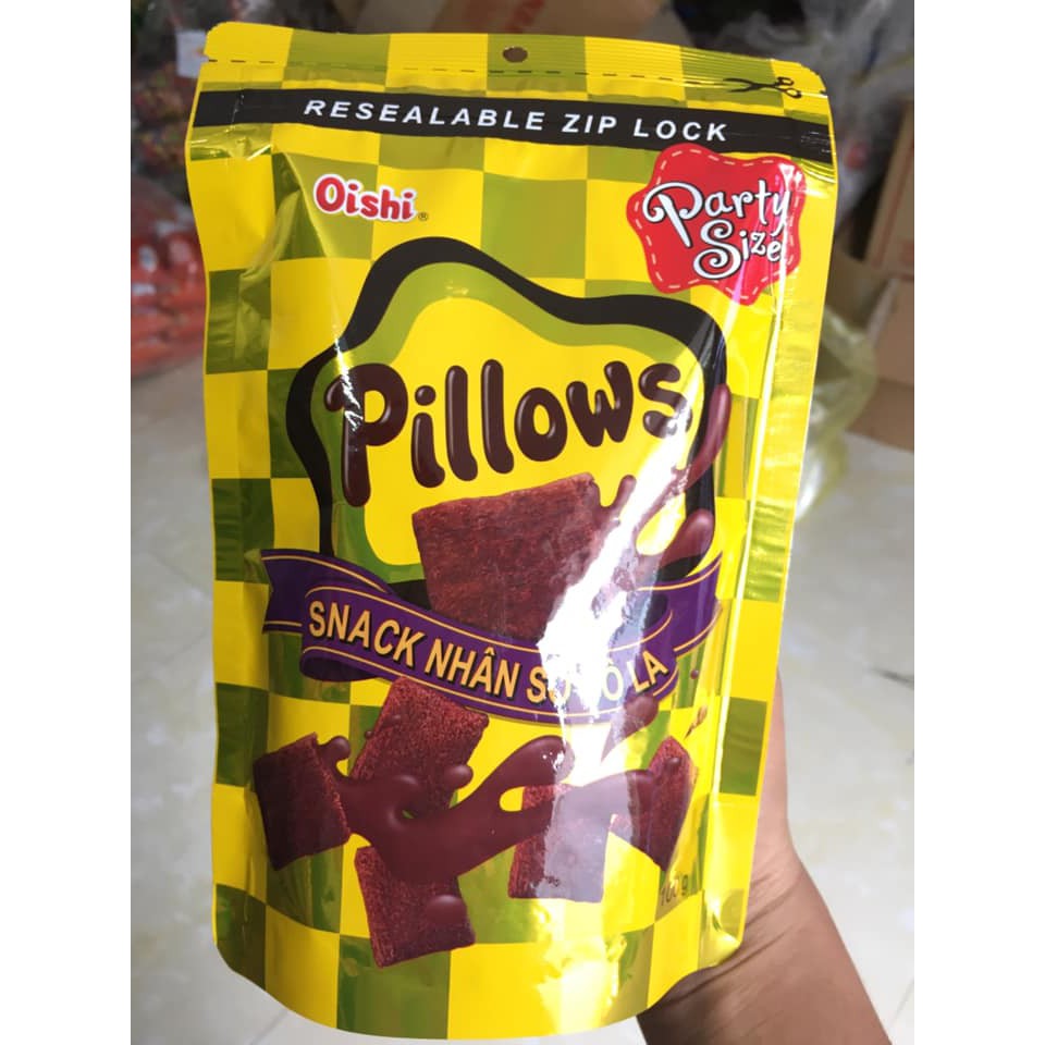 Túi Bánh Snack Pillow Oishi Nhân Chocolate / sữa dừa 80 gram