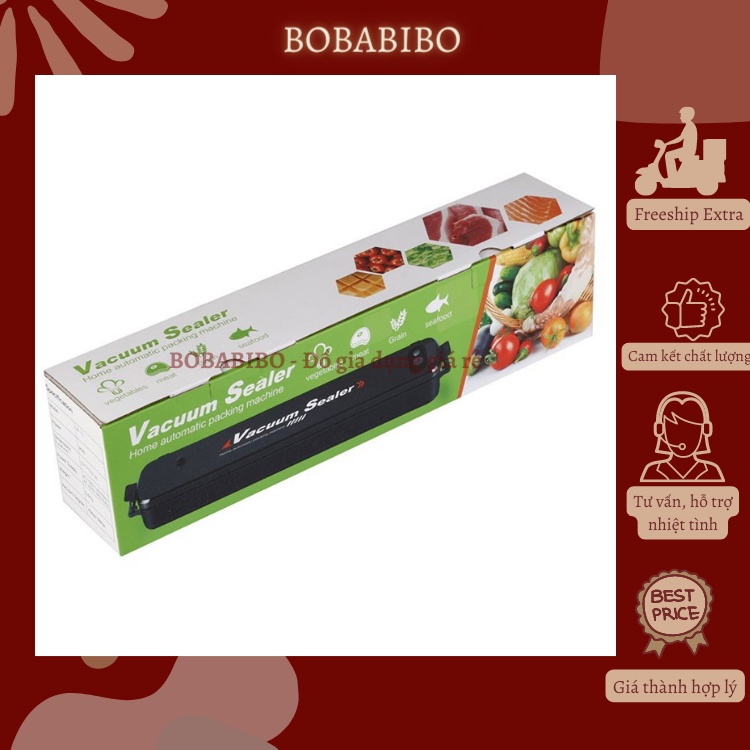 [Tặng 10 Túi Hút Chân Không 28*14 cm] Máy Hút Chân Không Thực Phẩm Kèm Hàn Miệng Túi Vacuum Sealer Cao Cấp Bobabibo