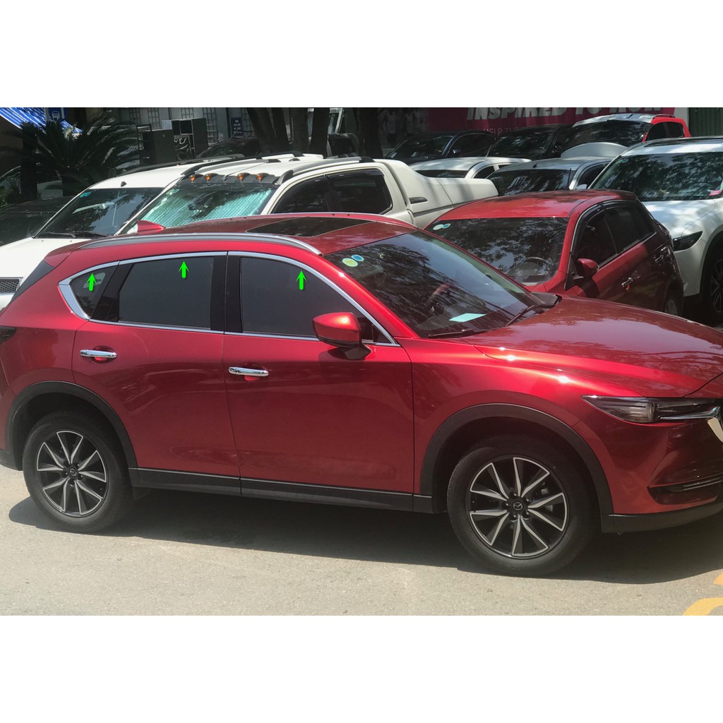 Viền inox cong kính Mazda Cx5 2018,2019,2020