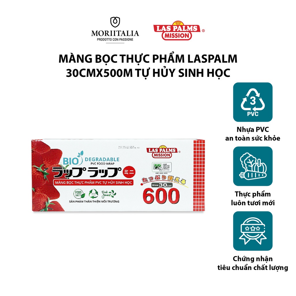 Màng bọc thực phẩm Las Palms 600 TỰ HUỶ SINH HỌC sản xuất Hàn Quốc - Chính hãng Moriitalia MBTP00006361