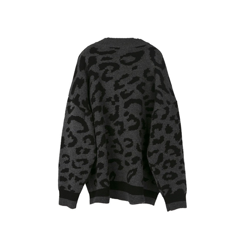 Áo cardigan len hoạ tiết da báo phong cách Unisex - leopard CARDIGAN