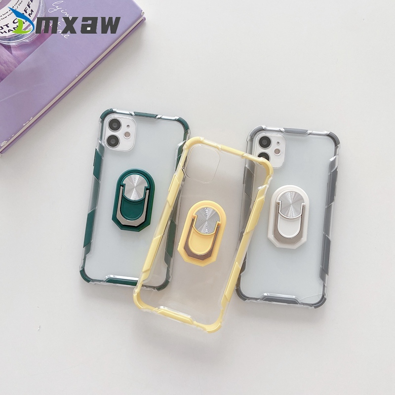 Ốp Lưng Trong Suốt Có Nhẫn Móc Ngón Tay Cho Samsung Galaxy A71 A51 A41 A31 A01 J6 J4 Plus Core J2 Grand Prime