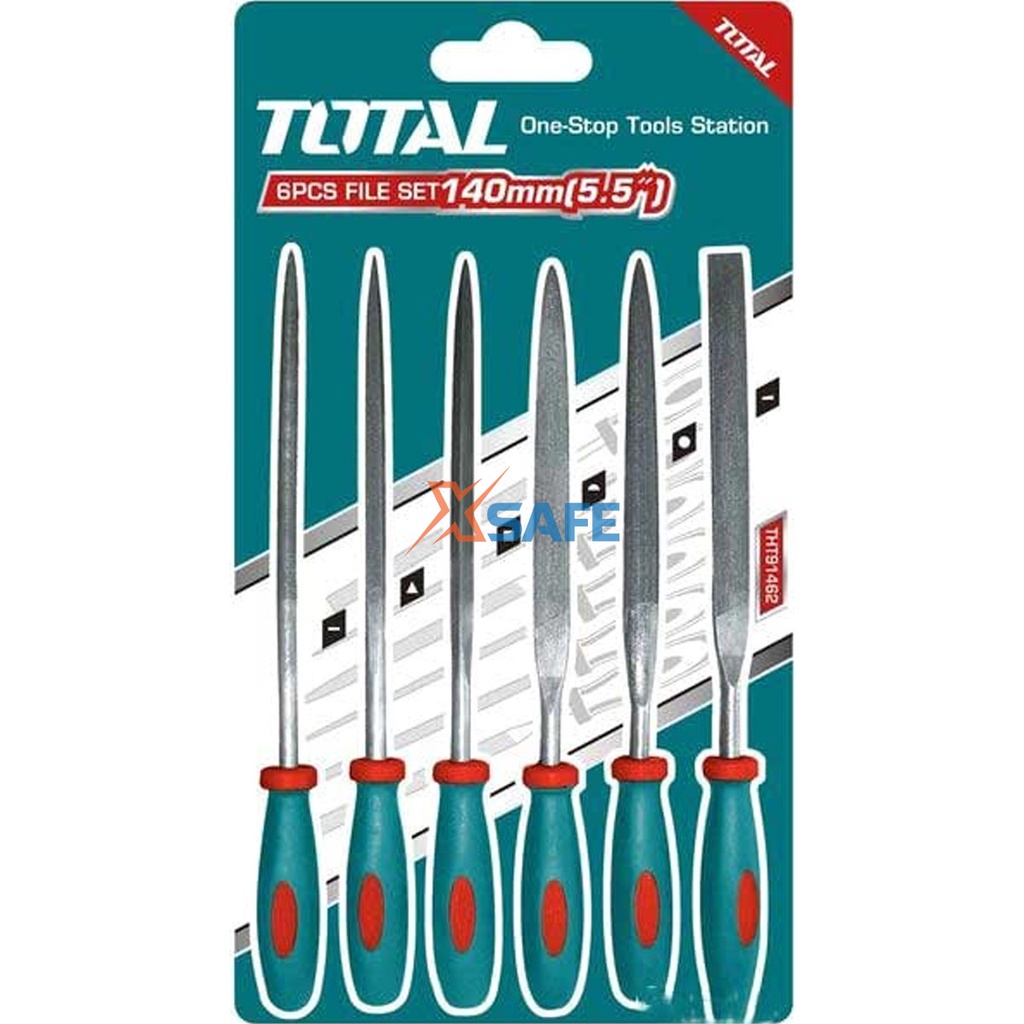 Bộ 6 giũa sắt TOTAL THT91462 đa dạng chất liệu cao cấp, độ bền, chất lượng cao, tay cầm thiết kế mềm mại