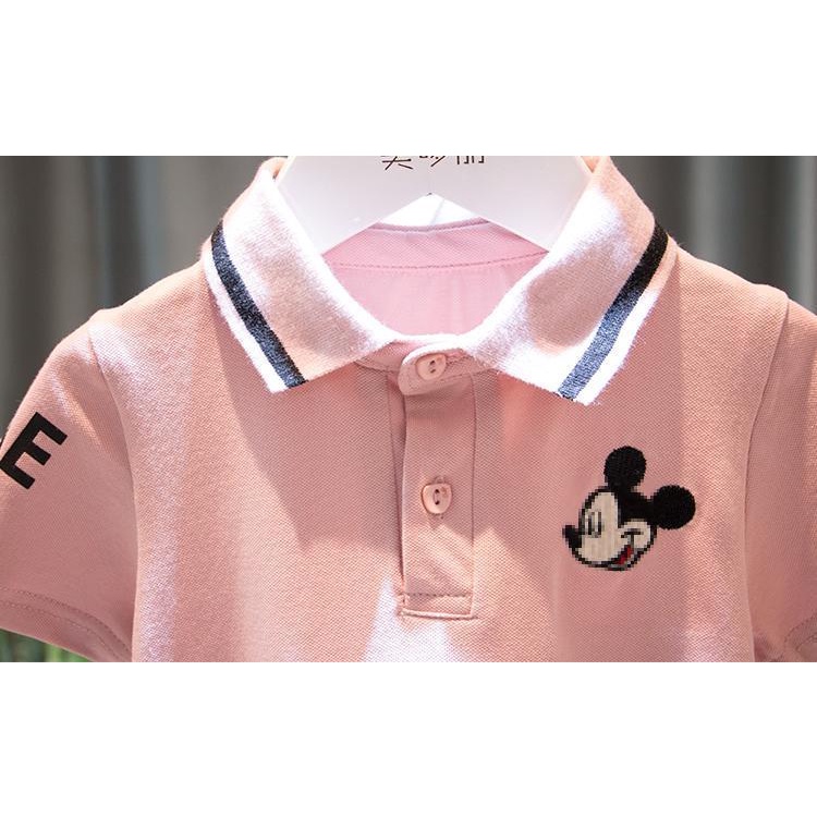 Áo polo Tay Ngắn In Hình Chuột Mickey Dành Cho Bé Gái 1-7Y 2022