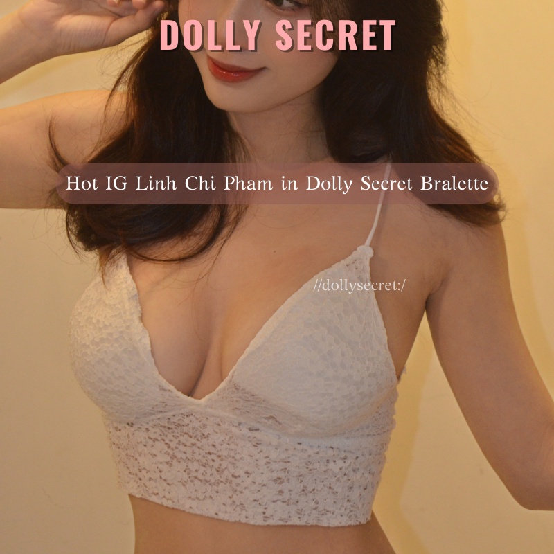 Áo Bra ren nữ có đệm ngực sexy lưng chun co dãn cao cấp 2 màu đen trắng DOLLY SECRET A18