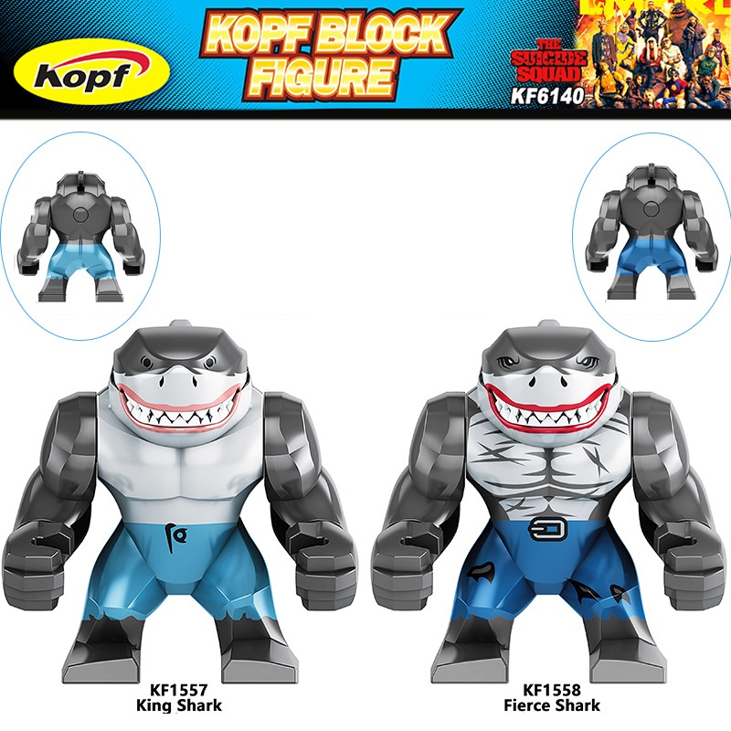 BIGFIG Đồ Chơi Lắp Ráp Cá Mập King Shark Lego Harley Quin Phim Suicide Squad Marvels DC Super Hero KF1557 KF1558