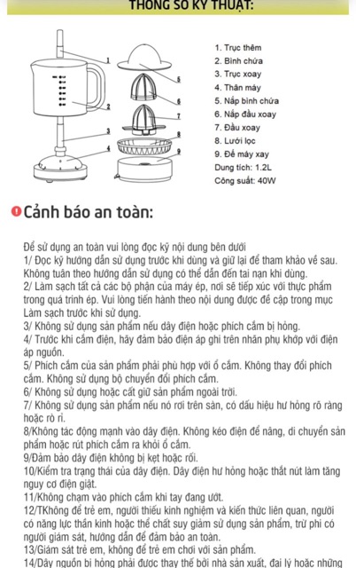 Máy vắt cam Lock&amp;Lock 1.2 lít; 0.7 lít