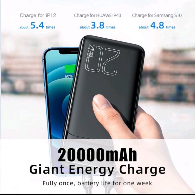 Pin dự phòng ESSAGER 20000mah pd 20w thích hợp cho iP điện di động
