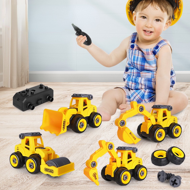 Bộ Đồ Chơi Lắp Ráp Máy Xúc Trượt Tháo Rời Được