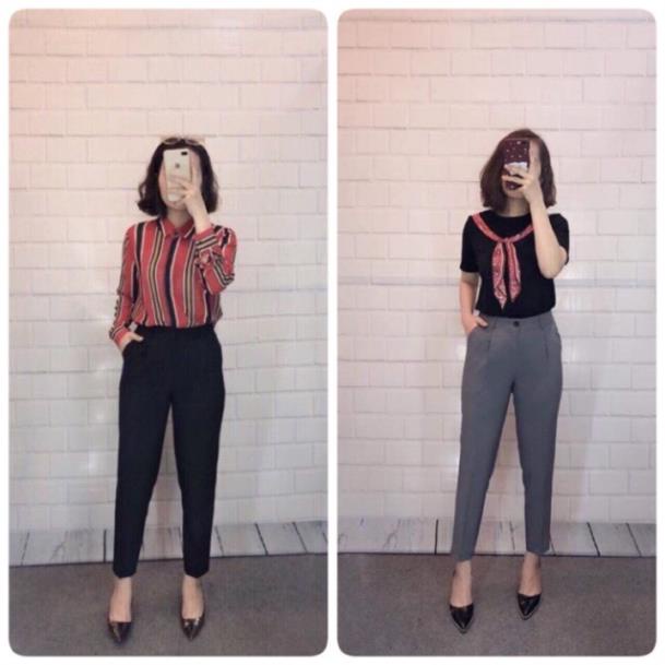 QUẦN BAGGY CÔNG SỞ 2 MÀU ĐEN/ghi xám