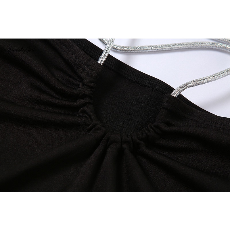 Bộ Áo Không Tay Hở Vai + Quần Lưng Thấp Màu Trơn Thời Trang 2022 Dành Cho Nữ