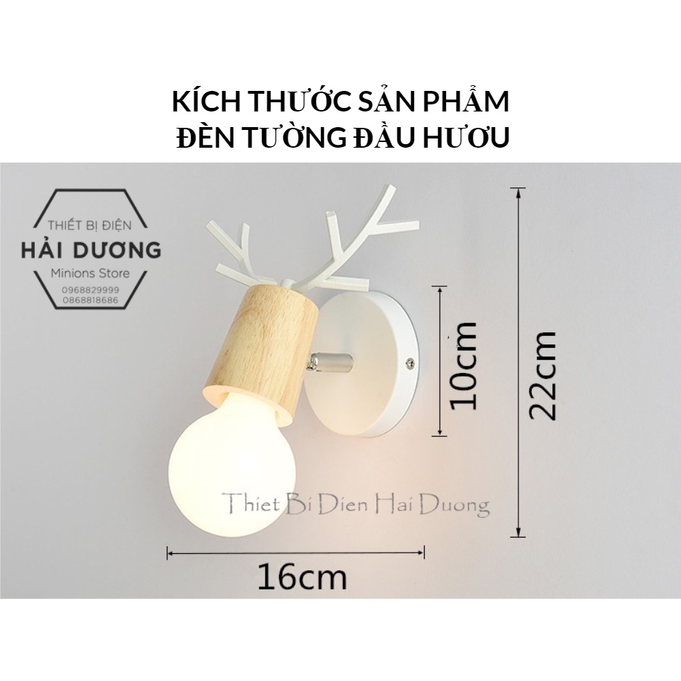 Đèn trang trí gắn tường Energy Green Lighting đầu hươu TN101 7w (kèm bóng led G40 3 chế độ sáng Trắng Vàng Trung Tính)