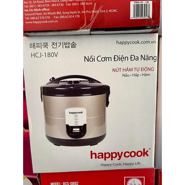 Nồi cơm điện happycook 1,8l dày dặn nấu cơm siêu ngon