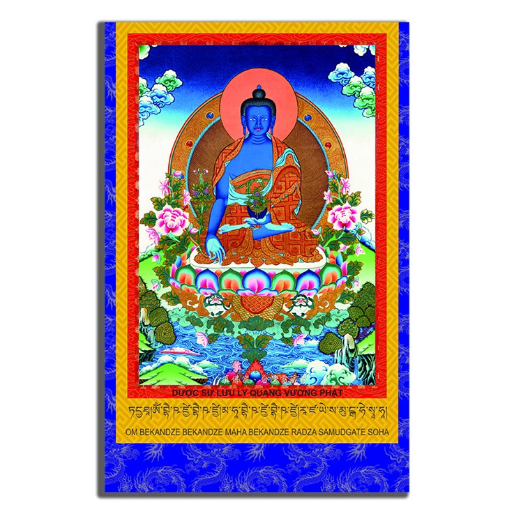 Dược Sư Lưu Ly Quang Vương Phật Tranh thangka mật tông VST-42