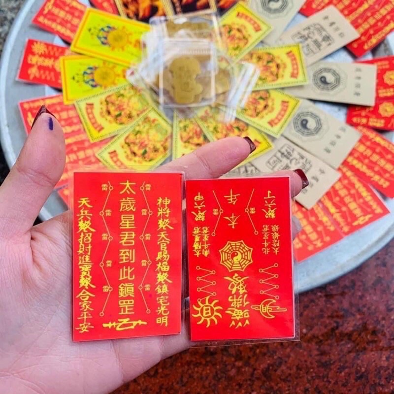 Thẻ Thái Tuế - Phù Thái Tuế Ép Plastic, Vật Phẩm Thái Tuế 7x5cm