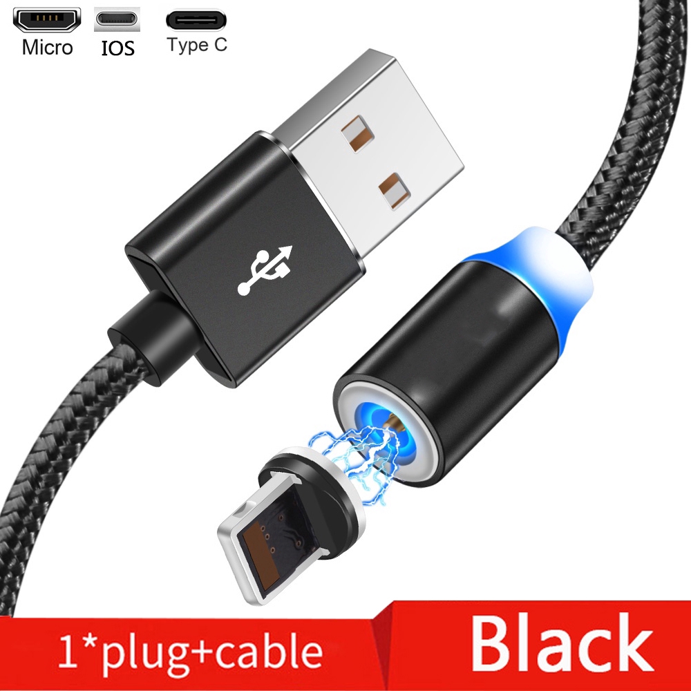 Cáp sạc nhanh micro USB từ tính 1m thích hợp cho Iphone Samsung Xiaomi Huawei Vivo Oppo Android