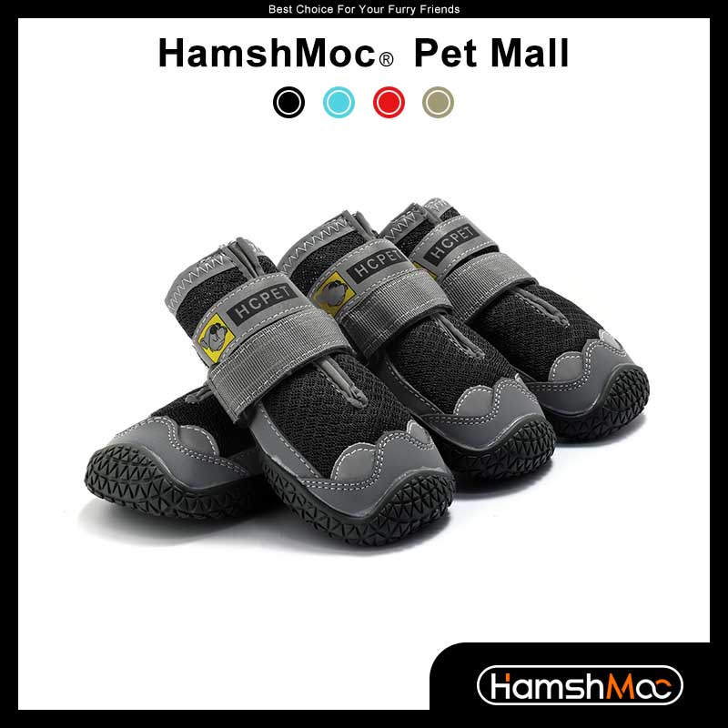 HamshMoc Giày Bốt Cổ Cao Thoáng Khí Chống Trượt Phản Quang Dành Cho Chó