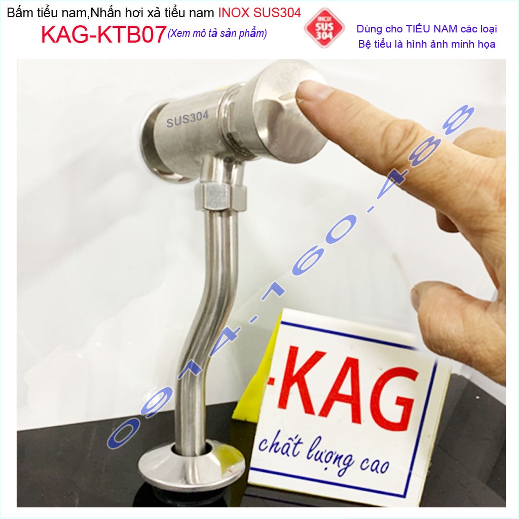 Bộ xả ấn tay KAG-KTB07 inox 304, xả nhấn hơi bệ tiểu nam xả nước mạnh dễ sử dụng thân to thiết kế đẹp