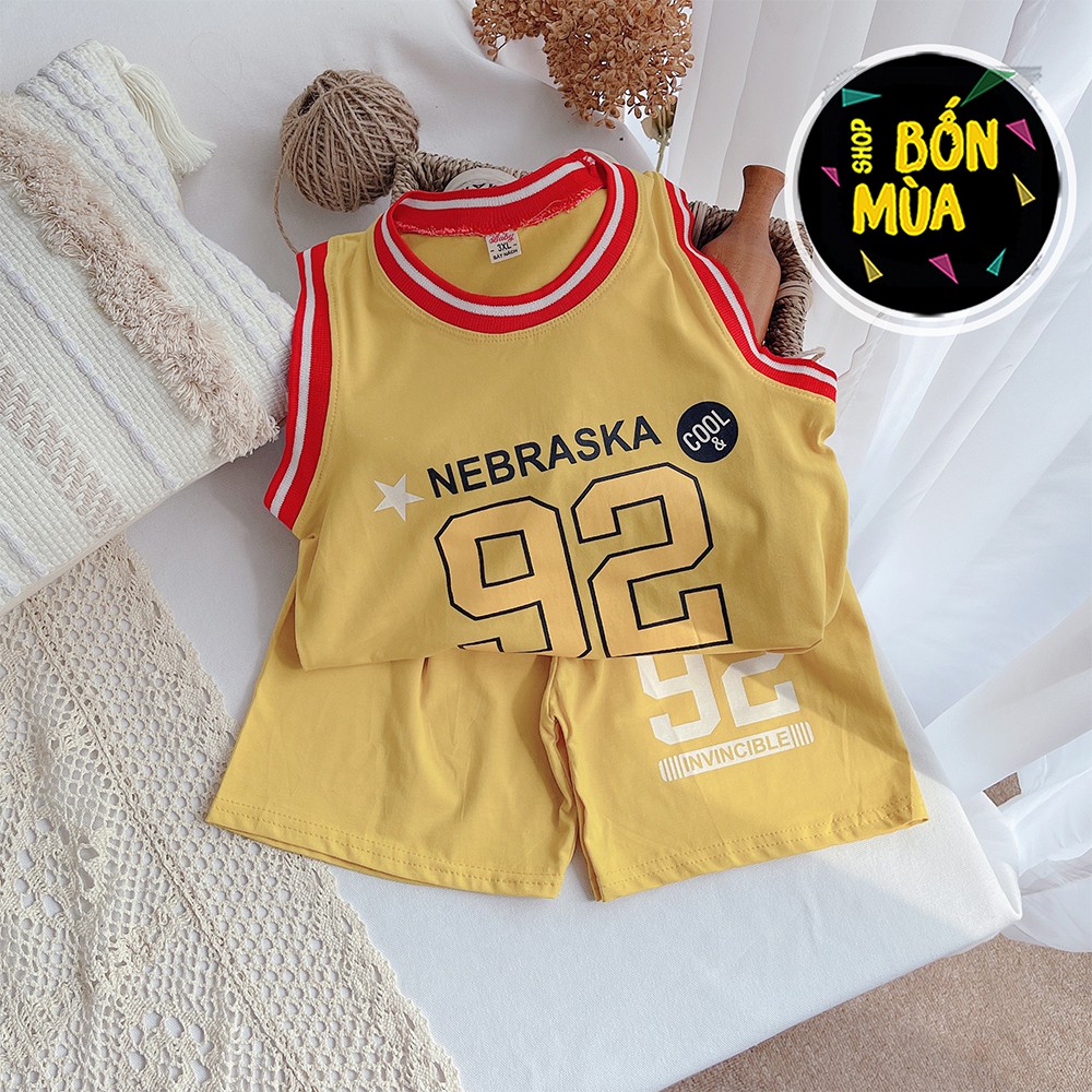 Đồ Bộ Thể Thao Bé Trai 🎁🎁 23-38kg Đồ đá banh ba lỗ bé trai chất cotton mát mỏng-SHOP BỐN MÙA