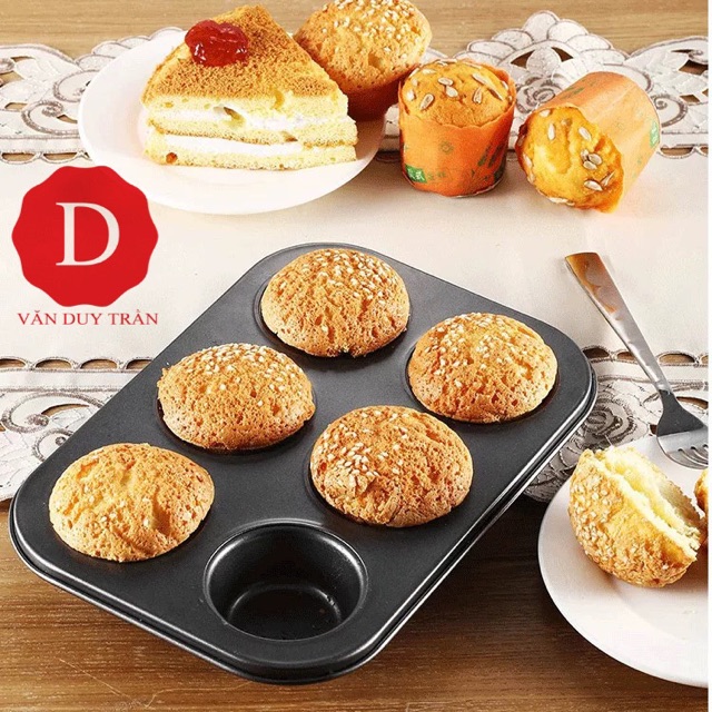 khuôn cupcake chống dính 6 ô