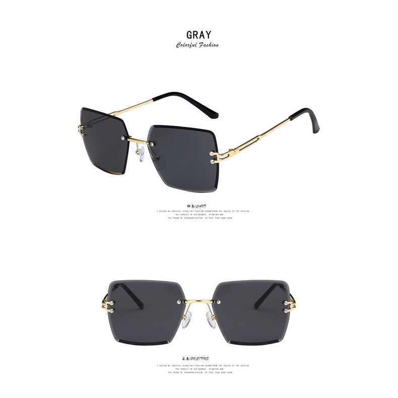 Kính mát không viền kim loại thời trang cho nữ