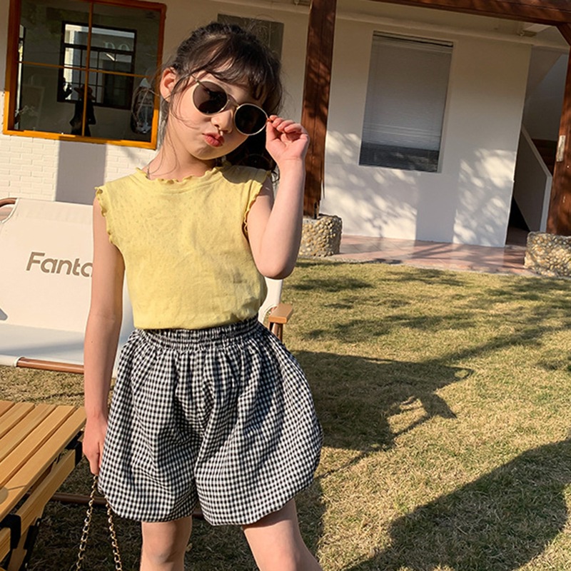 Áo Sơ Mi Không Tay Màu Trơn Thời Trang Mùa Hè Hàn Quốc Dành Cho Bé Gái Se7en