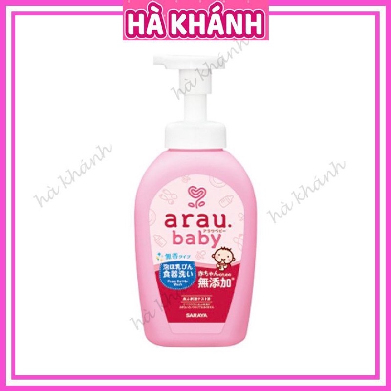 Nước rửa bình sữa Arau Baby chai 500ml, nước rửa chén đĩa đồ chơi an toàn cho bé