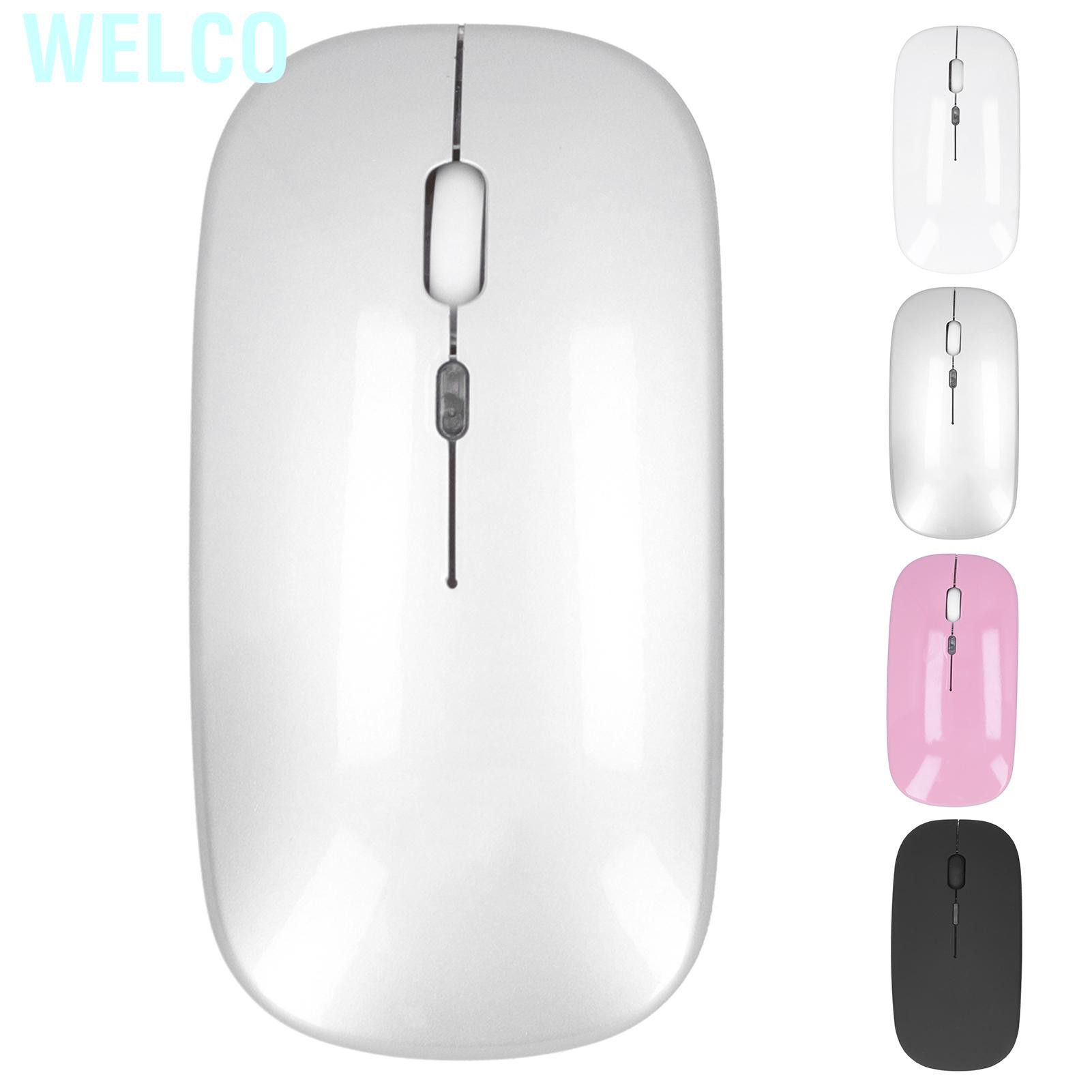 Welco 2.4Ghz Wireless Mouse Rechargeable Light Ergonomic Mice 1600DPI No Noise with Smart Optical Sensor